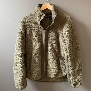 Olive Sherpa Jacket